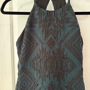 Elegant Parker Dark Green & Black Halter Style Dress